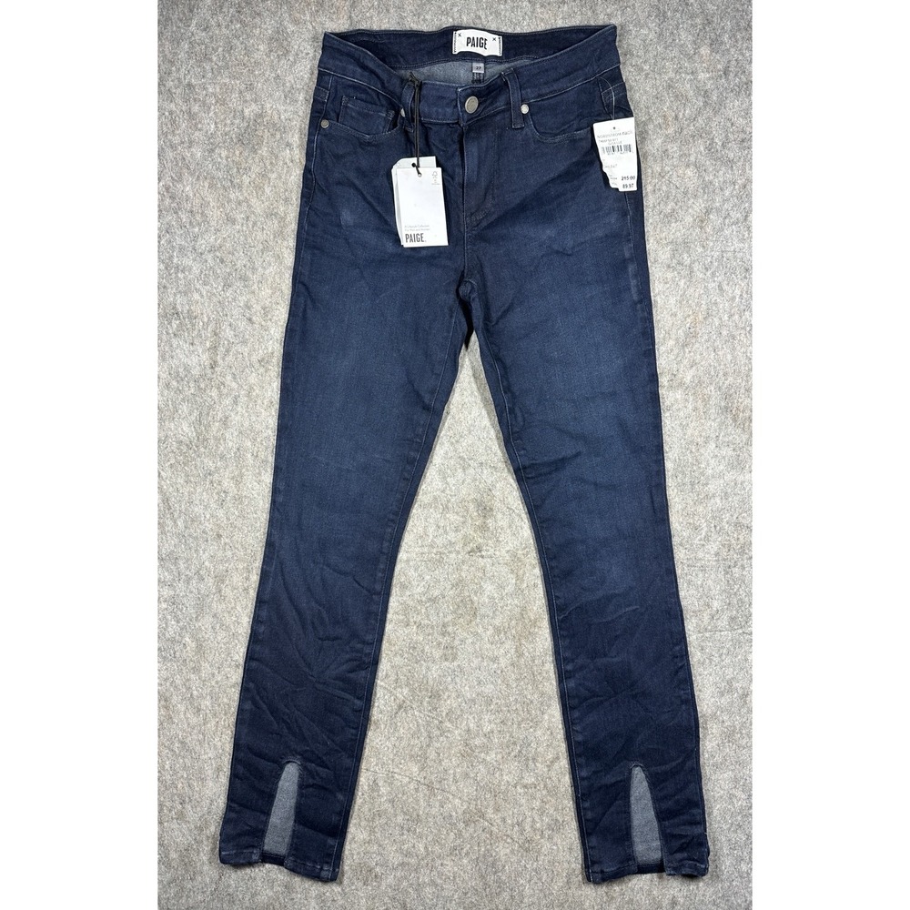 PAIGE Skyline Ankle Peg Jeans Womens 27 Dark Wash Skinny Stretch Denim NWT